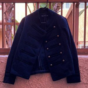 Vintage Zara Gold Button Navy Blue Wool Jacket